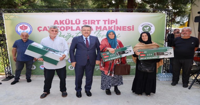 Trabzon’da çay üreticisine şarjlı makine desteği