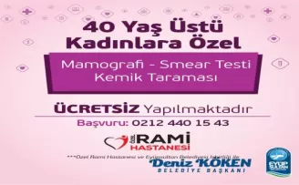 40 yaş üstü kadınlara ücretsiz sağlık hizmeti

