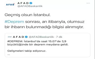AFAD’tan deprem açıklaması
