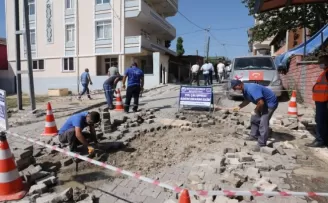 Ahmediye’nin her sokağında yaza hazırlık çalışması
