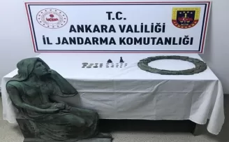 Ankara İl Jandarma Komutanlığından tarihi eser kaçakçılarına operasyon
