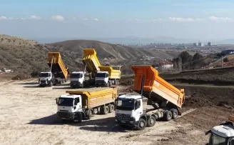 Ankara Keçiören’de dron destekli hafriyat kamyonu denetimi