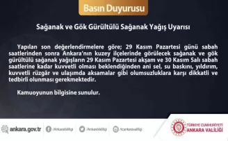 Ankara Valiliği’nden sağanak uyarısı
