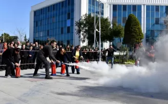 Antalya Muratpaşa Belediyesi’nde yangın tatbikatı