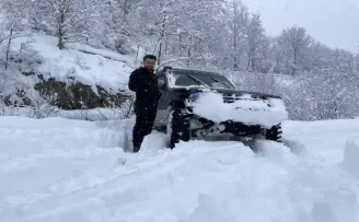 Artvin’de kar yağışı yeniden etkili olmaya başladı
