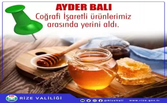 Ayder balı  coğrafi işaretli tescil aldı