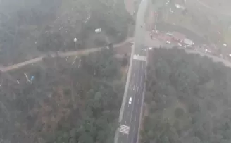 Aydos Ormanı’nda kar yağışı havadan görüntülendi
