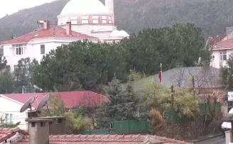 Aydos tepesine kar yağışı başladı
