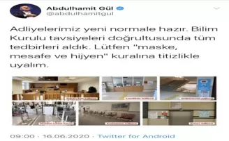 Bakan Gül: “Adliyelerimiz yeni normale hazır”
