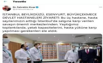 Bakan Koca’dan hastaneleri ziyaret paylaşımı
