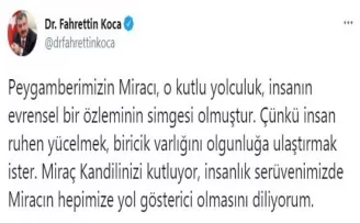 Bakan Koca’dan Miraç Kandili mesajı
