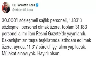 Bakan Koca müjdeyi verdi
