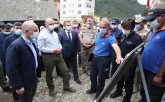 Bakanlar Soylu ve Karaismailoğlu, Çaldağ Beldesinde incelemelerde bulundu
