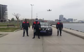 Bakırköy sahilde dronelu kısıtlama denetimi
