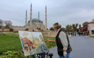 Balkan ressamları Selimiye’yi resmetti