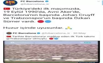 Barcelona, Özkan Sümer için başsağlığı mesajı yayımladı
