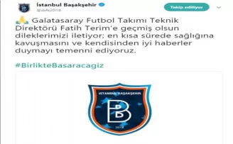 Başakşehir’den Fatih Terim’e geçmiş olsun mesajı

