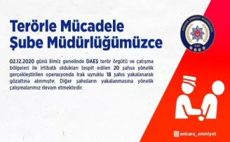 Başkent’te DEAŞ operasyonu: 18 gözaltı