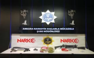 Başkent’te narkotik operasyonunda ele geçirilen malzemeler sergilendi

