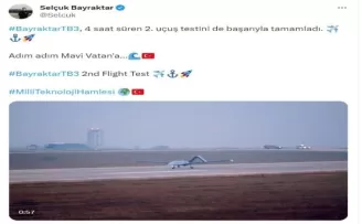Bayraktar TB3 SİHA 2. uçuş testini  tamamladı
