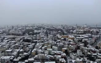 Beyaz gelinliğini giyen tarihi yarımada havadan görüntülendi
