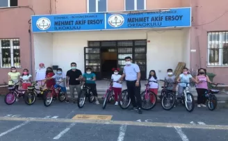 Büyükçekmeceli öğrencilerin bisiklet sevinci
