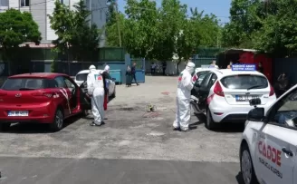 Çekmeköy’de sürücü kursu araçları dezenfekte edildi

