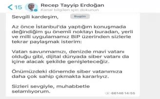 Cumhurbaşkanı Erdoğan’dan BİP paylaşımı
