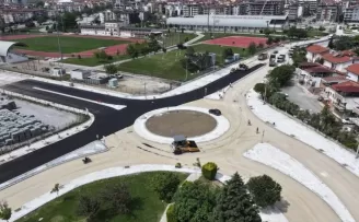 Denizli’de riskli kavşakta güvenli ulaşım adımı