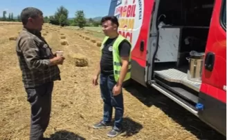 Denizli’de tarlalara soğuk su ve limonata desteği