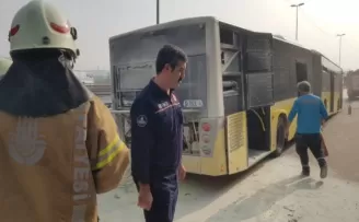E-5’te korkutan yangın
