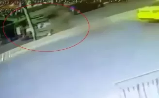 E-5’te takla atan araç kamerada
