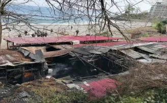 Giresun’da Çerkez plajında yangın çıktı