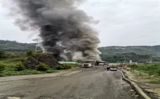 Giresun’da katı atık çöp tesisinde yangın