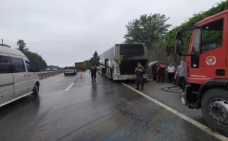 Giresun’da otobüs yangını korkuttu
