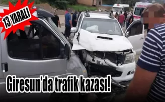 Giresun’da trafik kazası: 13 yaralı