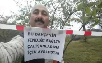 Giresunlu vatandaştan sağlık çalışanlarına destek

