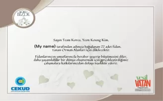 Güney Kore-Türkiye dostluğu, 120 bin fidanla kökleşecek
