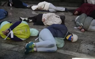 Gürcistan’da Bucha protestosu