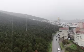 İstanbul’da kar yağışı havadan görüntülendi

