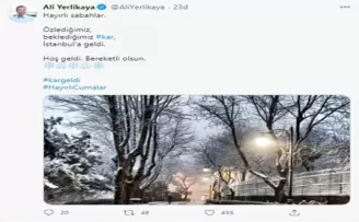 İstanbul Valisi Ali Yerlikaya’dan kar paylaşımı
