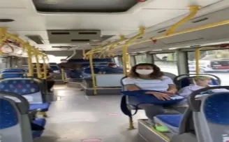 Kağıthane’de toplu taşıma araçlarında maske ve mesafe denetimi
