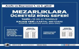 Kartallı vatandaşlara bayramda mezarlık ziyareti hizmeti
