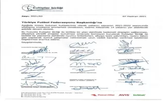 Kulüpler Birliği’nden ıslak imzalı bildiri!
