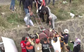 Maltepe’de otomobil dereye uçtu: 4 yaralı
