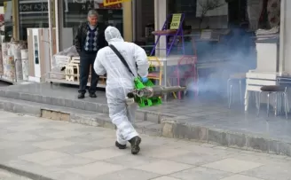 Mamak’ta “sıcak sisleme” ile dezenfekte
