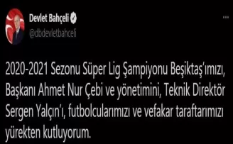 MHP lideri Bahçeli, şampiyon Beşiktaş’ı kutladı
