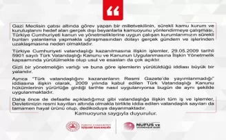 Nüfus Vatandaşlık İşleri Genel Müdürlüğü: “Tüm iş ve işlemler kayıt altındadır”
