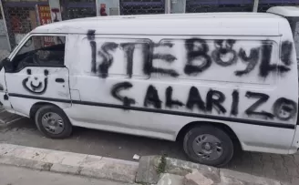 Önce çaldılar sonra sprey boyayla mesaj bıraktılar
