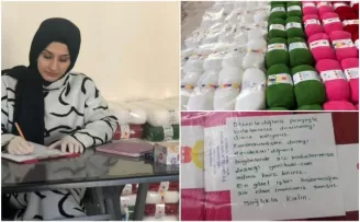 Örgü örerek ev ekonomilerine katkı sağlayan kadınlara kadın girişimciden destek
